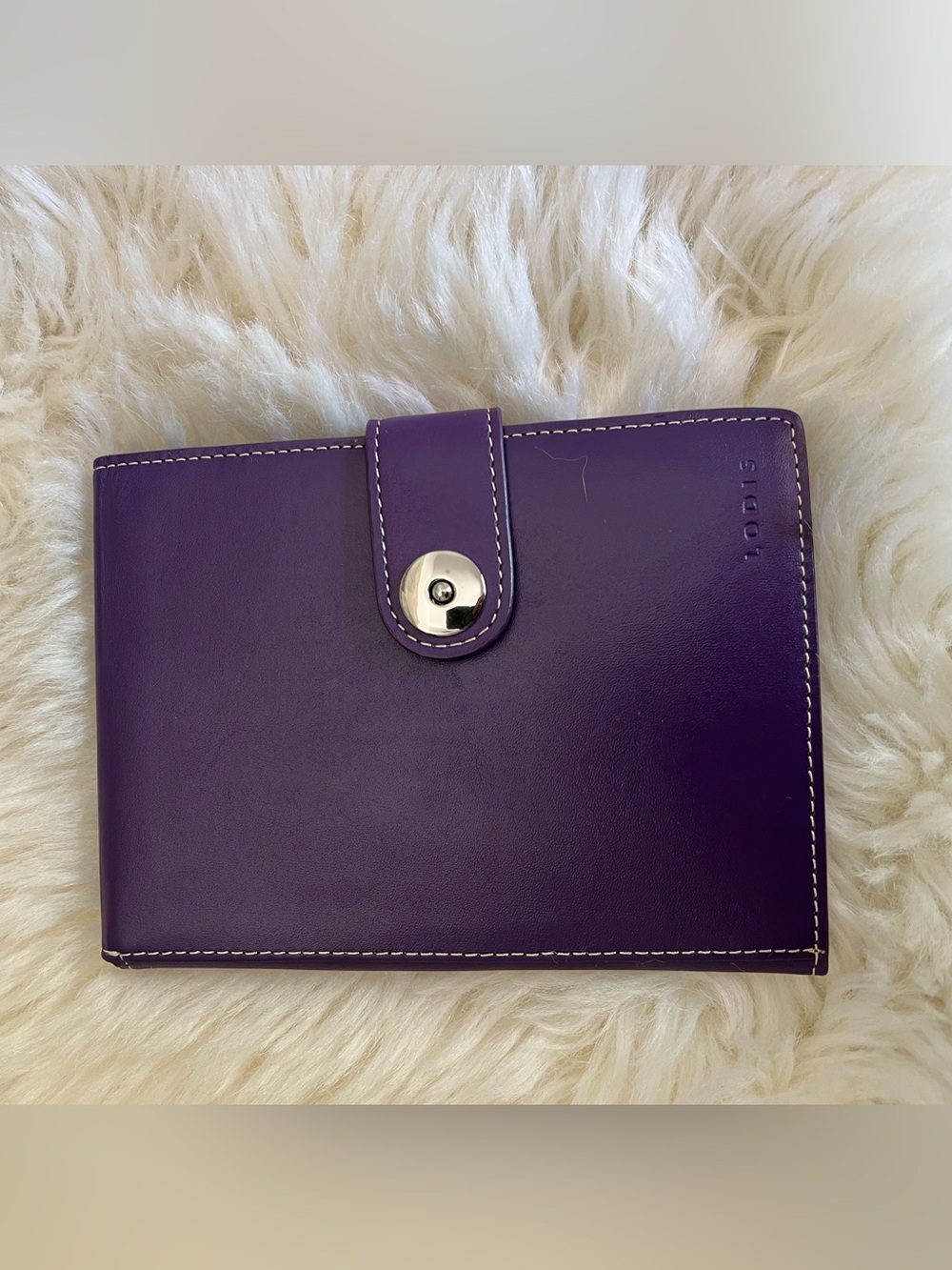 Lodis Audrey Leather Passport Organizer Wallet Purple